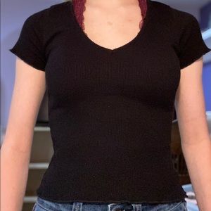 🖤Charlotte Russe Black V-neck Tee🖤 SUPER CUTE!